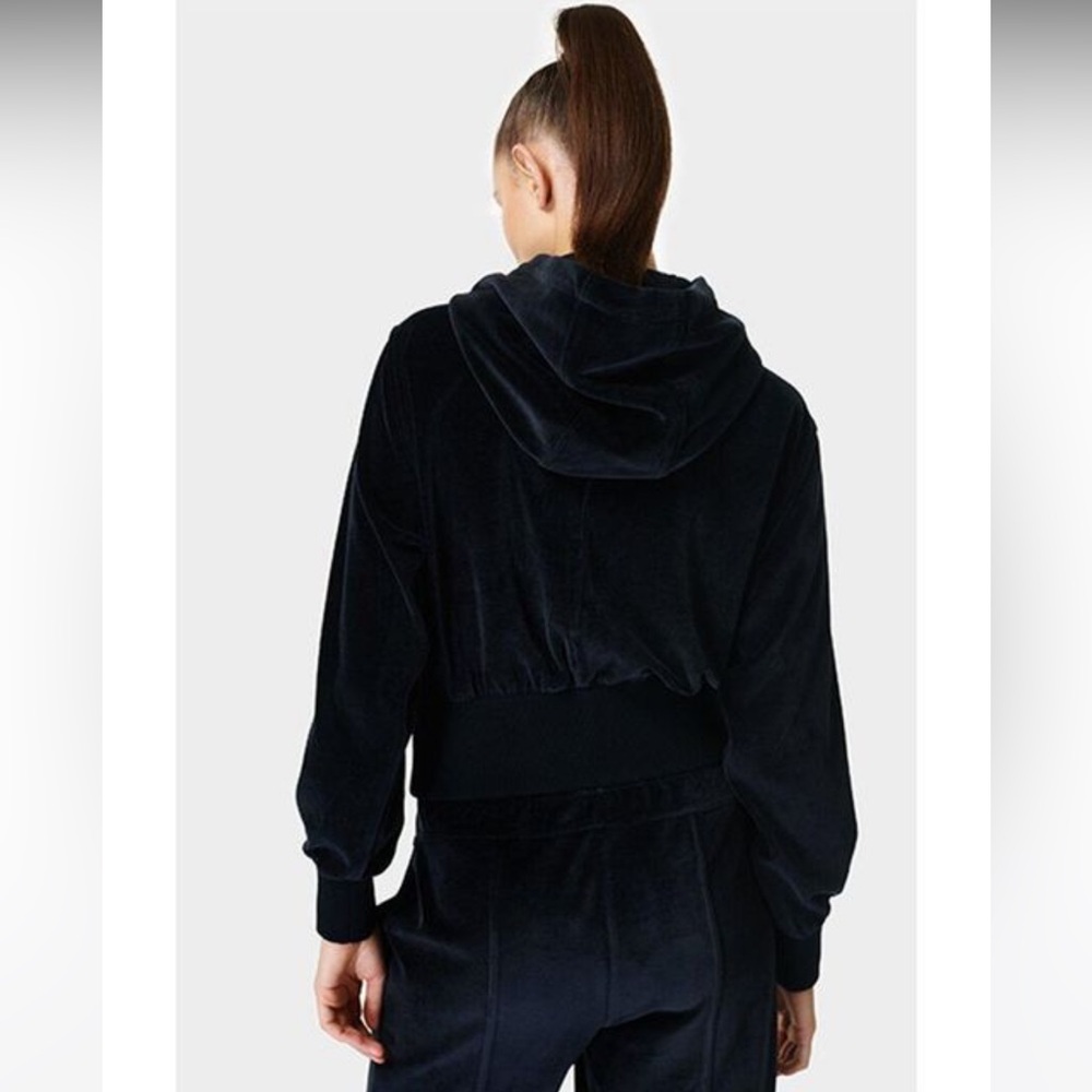 NWT Sweaty Betty Retake Velour Zip Through Jacket Black Size Small - Picture 2 of 15